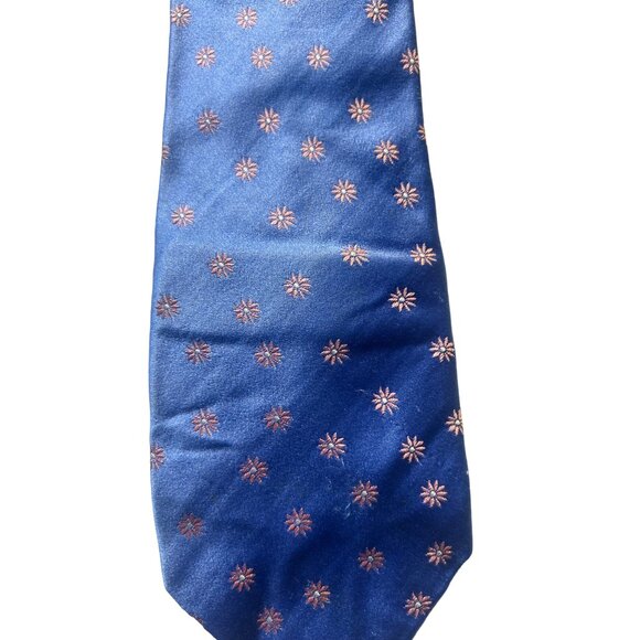 Thomas Pink 100% Silk Blue Floral Pattern Tie - Picture 5 of 6